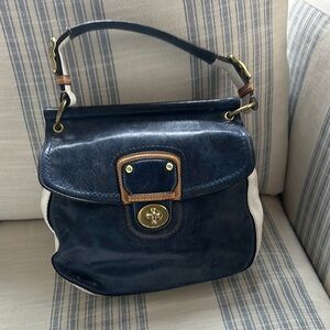 Coach Navy Blue Leather Handbag